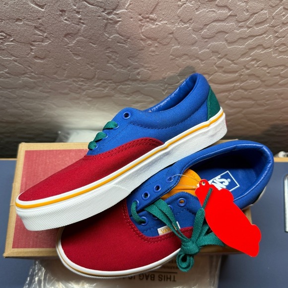 Vans Other - Vans Era Primary‎ Block Lapis Blue Multi Color Kids Sneakers NEW Size 3
